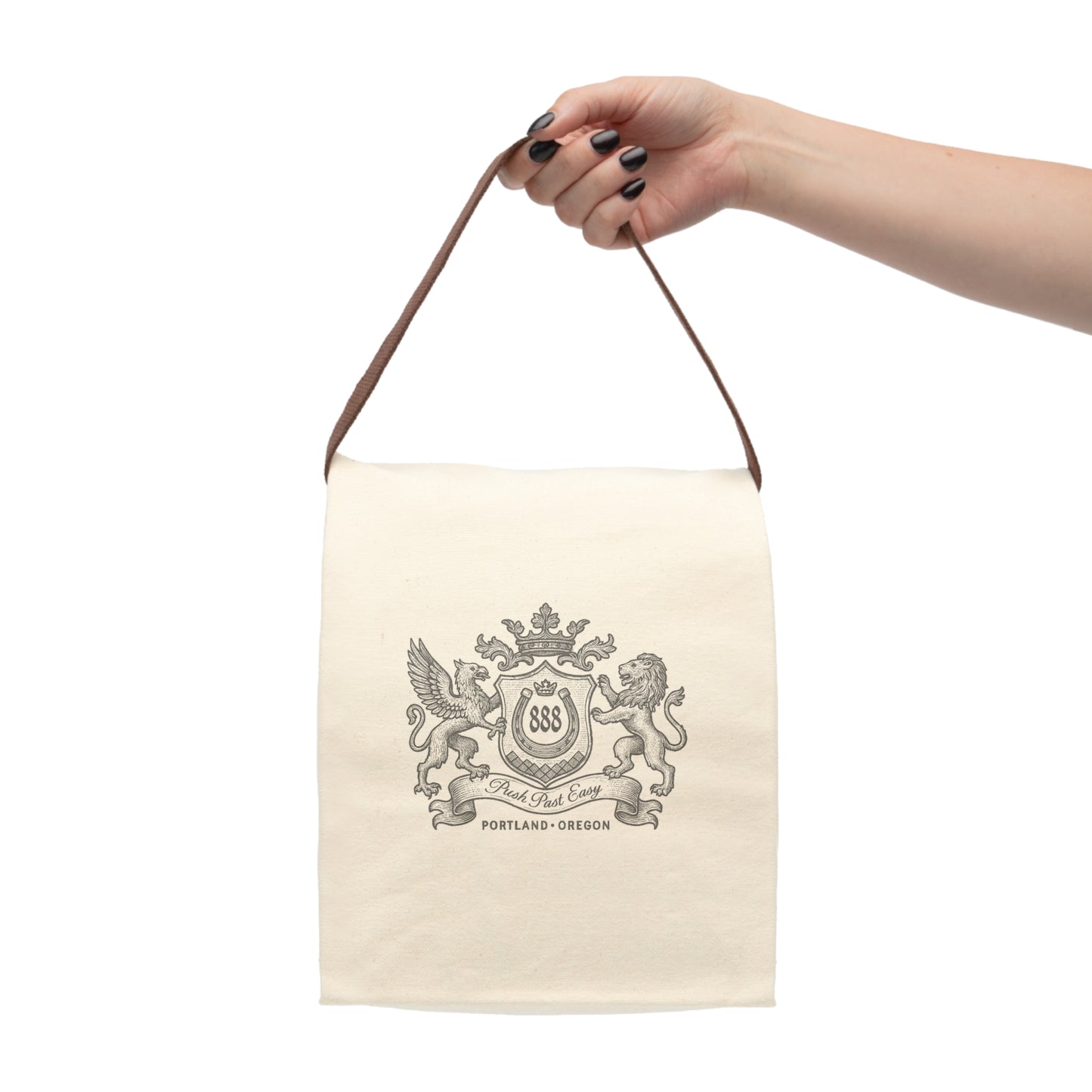 Stylish Canvas Lunch Bag with Strap, Eco-Friendly Tote, Picnic Bag, Personalized Food Container, Unique Gift for Men and Women